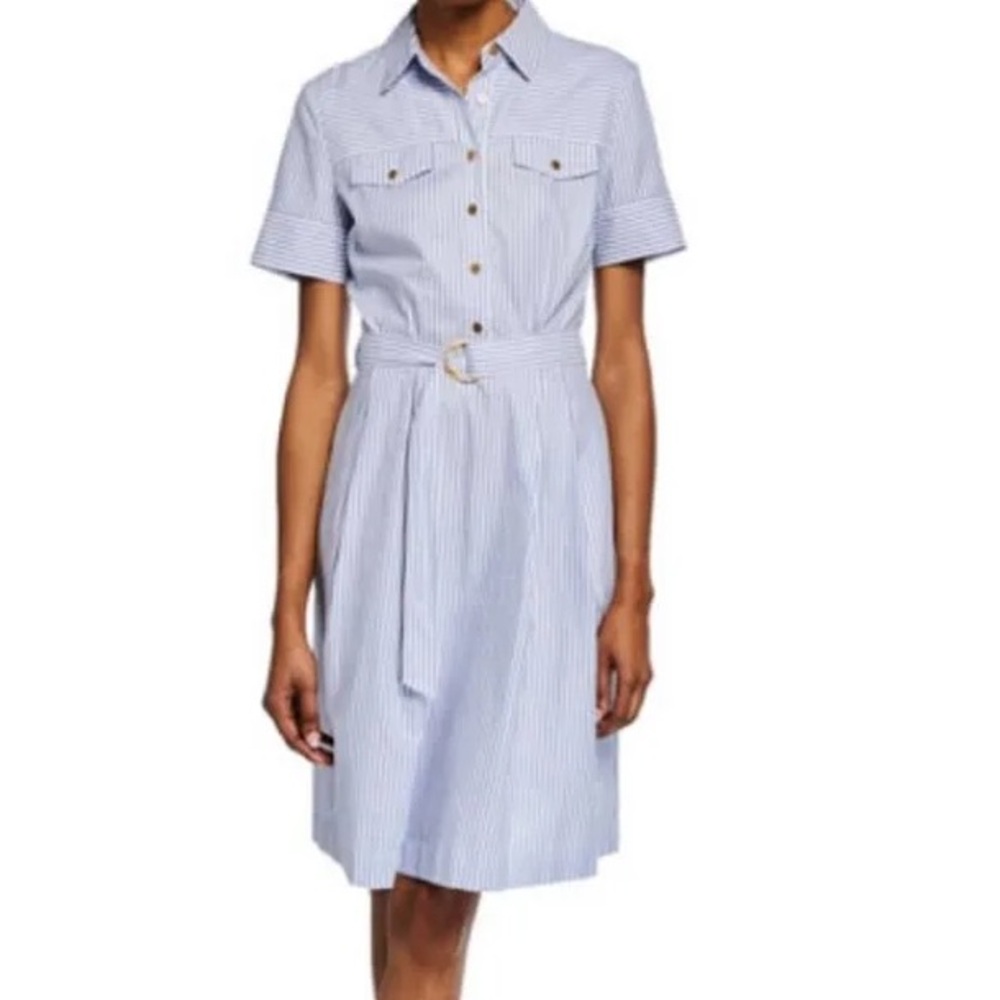 Tory Burch Striped Cotton Casual Shirtdress Size 4